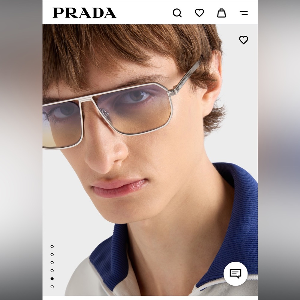 Prada Men's Sunglasses gradient blue/yellow with Silver Frame
